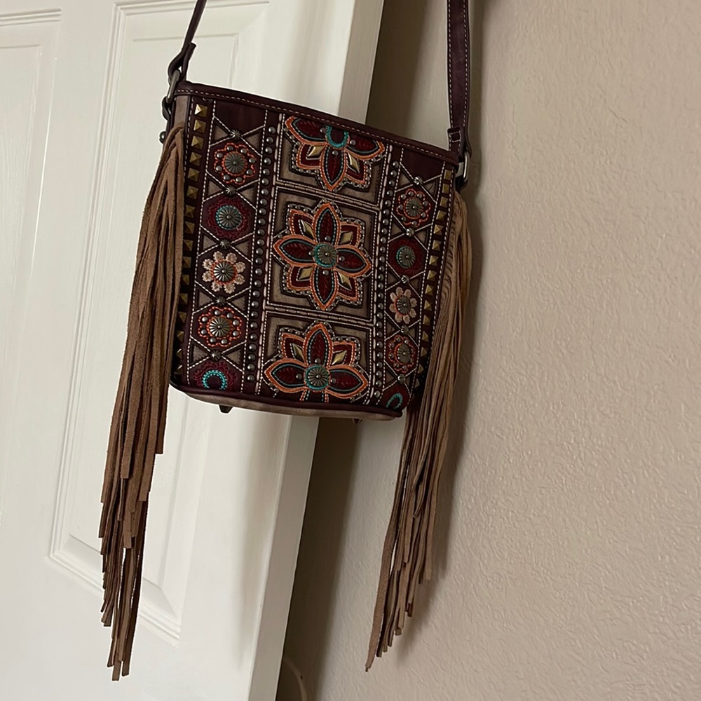 Montana West Purse Crossbody Bag Fringe South Western, Turquoise & Brown